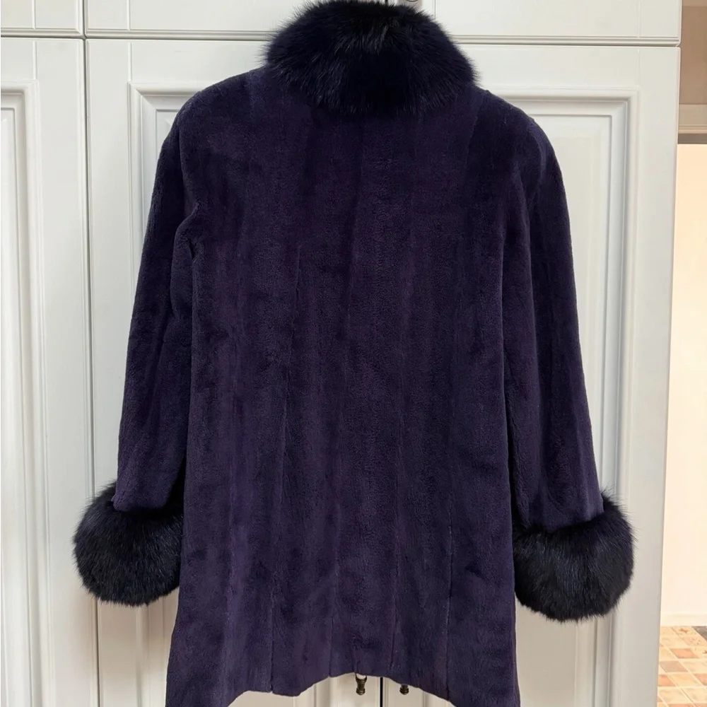 Purple 100% Real female mink fur coat Women's Coat - Picture 4 of 11